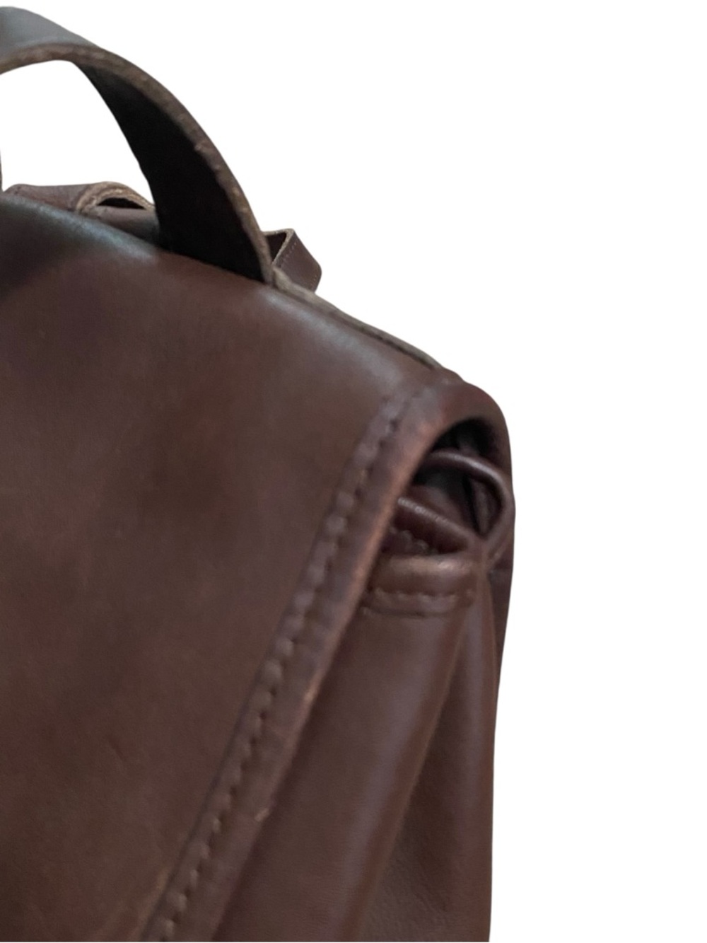 Coach Vintage 90s Dark Brown Leather Turn Lock Daypack Backpack - Picture 9 of 12